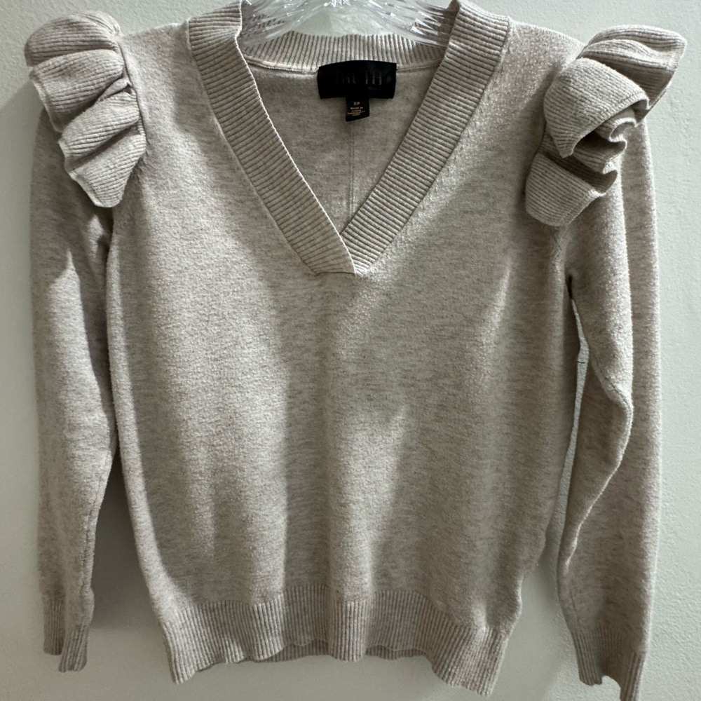 Truth by Republic Sweater with Ruffle Shoulders